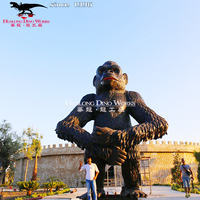 Modèle de Kingkong de gorille animatronique d'intérieur pour les parcs de trampoline d'aventure Simulation de parc à thème en métal en fibre de verre pour les maisons de jeu