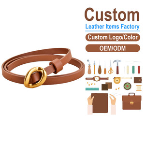 Cinturón Delgado de Cuero Genuino para Mujer, para Trajes y Vestidos, Cinturón Versátil con Nudo, Accesorio de Moda Minimalista con Detalle de Lazo - Product Image 1