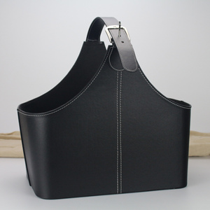 <span class=keywords><strong>Cesta</strong></span> de Regalo de Cuero PU Vacía, <span class=keywords><strong>Cesta</strong></span> de Exhibición de Regalos Navideños con Asa para Vino, Flores, Frutas, Dulces - Product Image 6