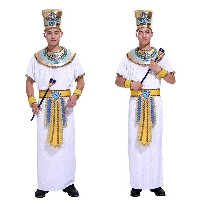 Halloween Cosplay Party Kostuum <span class=keywords><strong>Egyptische</strong></span> Farao <span class=keywords><strong>Volwassen</strong></span> Koning Kostuum Voor Mannen