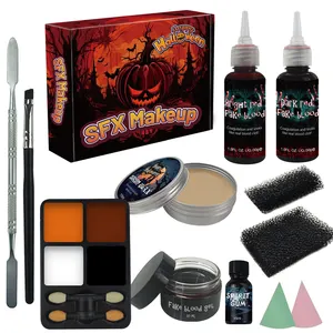 KHY Halloween Costume Party Stage Special Effects Wound Scar Skin Nose Wax Putty Vampire False Blood Washable SFX Makeup Set
