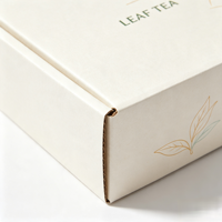 Boîte d'expédition légère en carton ondulé avec motif végétal naturel pour l'emballage de produits de thé en détail