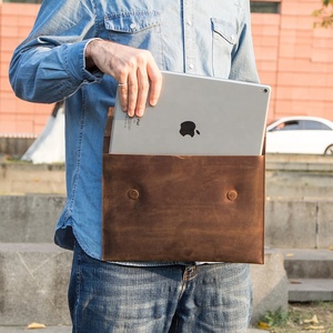 Funda elegante de cuero genuino para portátil para iPad <span class=keywords><strong>Pro</strong></span> 12 9 2020 <span class=keywords><strong>2021</strong></span> <span class=keywords><strong>MacBook</strong></span> <span class=keywords><strong>Pro</strong></span> 14 16 pulgadas Air M2 <span class=keywords><strong>15</strong></span> 2023-protección elegante - Product Image 1