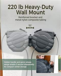 热销 1/2 自动伸缩花园软管卷盘 免费送货 壁挂式花园软水管 适用于花园、宠物、洗车 - Product Image 4