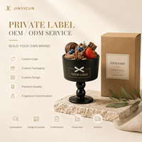 Vela Aromática de Lujo en Cerámica, Hecha a Mano con Cera de Soya, Diseño de Taza de Chocolate y Bayas, Regalo, Fragancia para el Hogar, OEM, Marca Privada