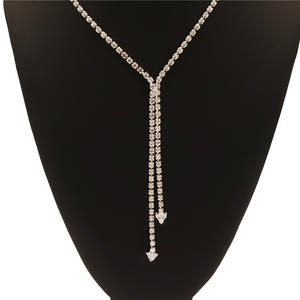 Collana di strass di cristallo con freccia di moda stile euramericano per feste gioielli da donna catena di cristallo naturale collana collare - Product Image 3