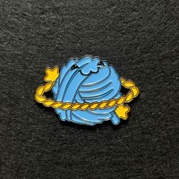 Broche personnalisée Kawaii en émail souple, motif boule de laine, planète, crochet, tricot, étoile, anneau, bleu, plaqué noir, découpée, en métal