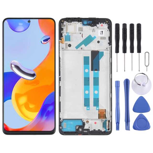 Original AMOLED Screen Digitizer Full Assembly With Frame for Xiaomi Redmi Note 11 Pro 4G/Redmi Note 11E Pro 5G/Poco X4 Pro 5G