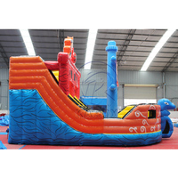23ft Piratenschiff Aufblasbare Hüpfburg mit Rutsche Kinder-Abenteuer-Spielhaus Combo Nass-Trocken-Rutsche Outdoor-Partyausrüstung