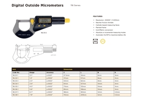 Digital Outside Asimeto <b>Micrometer</b> 0-1″ Range ±0.0002″ Acc Carbide Tips Auto Off for Toolrooms - Product Image 4