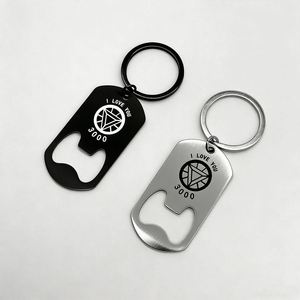 Porte-clés vin personnalisé avec logo par sublimation, cadeaux de mariage, décapsuleur en acier inoxydable, porte-bouteille en métal vierge - Product Image 1
