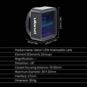 Ulanzi 1.33x 아나모픽 렌즈 아이폰 Xs 맥스 X 강한 감각 영화 촬영 전화 렌즈 비디오 메이커 영화 제작자 - Product Image 4