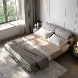 Desig-litera de madera superindividual con estructura de acero, mueble nórdico tapizado para dormitorio, Reino Unido, nuevo modelo