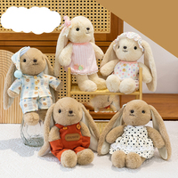 Peluches de lapin mignonnes de 30 cm avec vêtements pour enfants, adorable lapin en peluche en robe de nuit, poupée en peluche pour la décoration de la maison