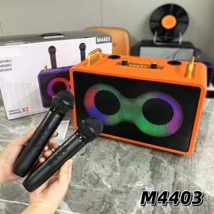 M4403 לְהַכפִּיל 4 "שן כחול רמקול גדול רמקול אלחוטי כפול מיקרופון קריוקי תמיכה חיצונית fm tf aux tws גבוהה סטריאו איכות - Product Image 4