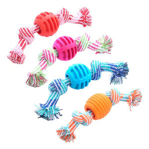 Juguetes Masticables para Mascotas Coloridos al por Mayor, Juguete de Cuerda Resistente a Mordidas para Perros, Pelota de Juguete de TPR para Perros - Product Image 1