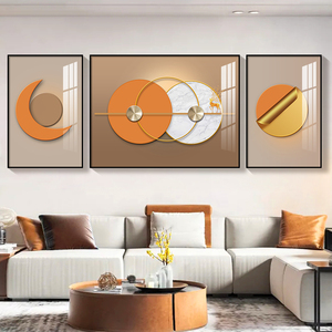 Fondo de ciervo dorado para decoración de pared, pintura geométrica abstracta colgante, tríptico <span class=keywords><strong>moderno</strong></span> minimalista para sala de estar - Product Image 5