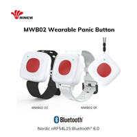 Collier avec bouton SOS Bluetooth, bracelet d'urgence iBeacon pour le personnel d'hôtel, les agents de sécurité et la sécurité du personnel