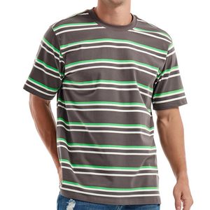 T-shirt rayé oversize à col rond pour hommes, confortable et décontracté, transfert par sublimation, coupe ample et respirant - Product Image 5