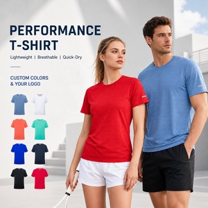 T-shirt de performance unisexe personnalisé avec logo, en tissu technique rafraîchissant, séchage rapide, vierge pour impression, uniforme d'équipe, OEM en gros - Product Image 1