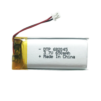 Harga Baterai Lithium Ion Isi Ulang 3.7V Baterai Lithium Pouch 682045 Baterai Lithium Polymer 650mAh untuk Robot Cerdas