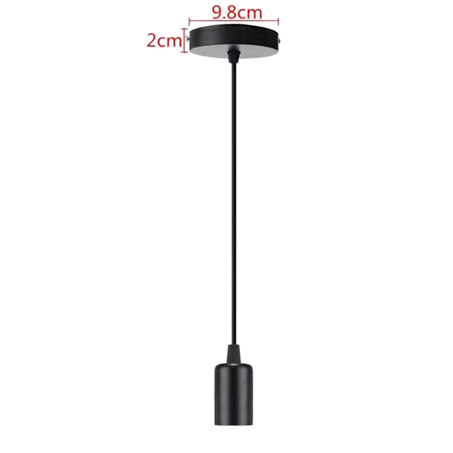 Modern Simplicity Vintage Edison Lamp Holder Socket E27 Screw Ceiling LED Lamp Base 250V 110V 1m Black Aluminium Brass for Home