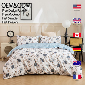 Juegos de fundas de edredón estampadas de poliéster 100% supersuaves personalizadas de alta calidad de fábrica con fundas de almohada con cremallera, fundas de edredón, juego de cama - Product Image 2