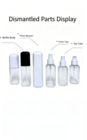 Bouteille pulvérisateur carrée en plastique transparente de 100 ml et 120 ml, personnalisée en usine, avec couvercle, pour lotion hydratante