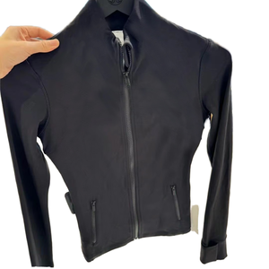 Women's Seamless Long Sleeve <b>Zip</b>-<b>up</b> Sports <b>Jacket</b> Comfortable Workout Wear in Solid Color Plus Size Available 1 Piece Wholesale - Product Image 1