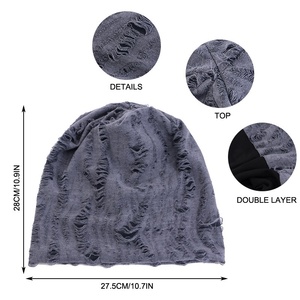 HZM-61064 Hole Slouchy Chemo Beanies, Chemo Cap Headwear <strong>Cancer</strong> <strong>Hats</strong> for Women With Hair Loss - Product Image 6