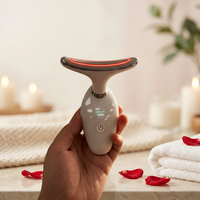 Masseur facial à micro-courant portable pour usage domestique, drainage lymphatique, avec batterie intégrée, appareil de lifting du visage et du cou en plastique