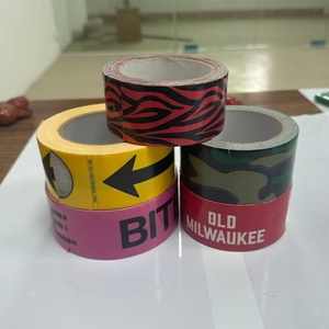 Klantspecifieke wegwerp PE-doek-achterzijde <span class=keywords><strong>tape</strong></span> met rubberen kleefmiddel, enkelzijdig, heavy-duty, waterdicht, slijtvast, veiligheidswaarschuwingstape - Product Image 3