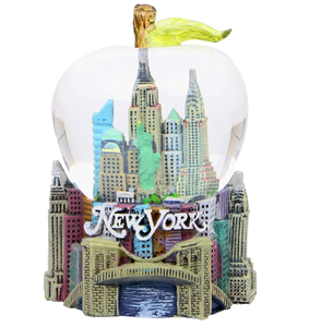 Globe à <span class=keywords><strong>neige</strong></span> en résine de haute qualité en gros, souvenir de la skyline de New York, figurine de la Liberté, feuille de pomme, globe à <span class=keywords><strong>neige</strong></span> de New York - Product Image 1