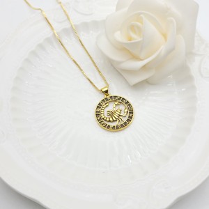 Constellation Series Collar de Escorpio chapado en oro de 18 quilates para mujer Cadena de eslabones de moda hecha de latón para aniversarios - Product Image 6
