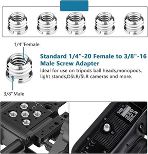 อะแดปเตอร์สกรูตัวแปลงขนาด 1/4 3/8 นิ้ว 20 เกลียว สำหรับกล้อง DSLR ขาตั้ง<span class=keywords><strong>แฟลช</strong></span> ขาตั้งกล้อง และสตูดิโอถ่ายภาพ - Product Image 6
