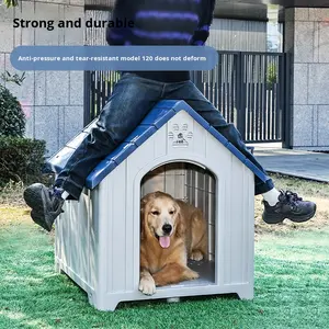 Sağlam Desenli Yağmur Geçirmez Güneş Geçirmez Çevre Dostu Yüksek Kaliteli Her Mevsim Açık Hava Plastik Köpek Kulübesi Düğmeyle Çalışan Evcil Hayvan Kafesleri - Product Image 3