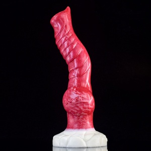 New Hellfire Color Sex Toy Women Fantasy Knot Silicone Dragon <b>Dildo</b> with Suction Cup Anal Sex Toy for Men - Product Image 2