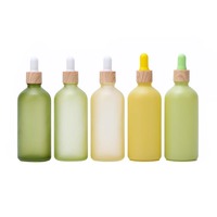 Leere Kosmetikbehälter 5ml 10ml 30ml 50ml 100ml Bunte Glasflaschen für Ätherische Öle mit Verschiedenen Deckeln für Öl, Toner, Lotion