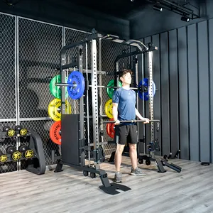 Funktionale Trainer Squat Rack Multifunktions Fitness Ausrüstung Smith Maschine Mit Kabel