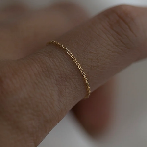 Bijoux personnalisés minimaliste <span class=keywords><strong>pas</strong></span> <span class=keywords><strong>cher</strong></span> 925 argent plaqué <span class=keywords><strong>or</strong></span> cubain trombone chaîne empilable anneau de doigt - Product Image 4