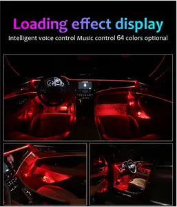 Kit de bandes lumineuses décoratives pour l'intérieur de la voiture, en fibre optique, pcs, éclairage d'intérieur