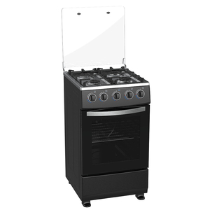Cuisinière à <span class=keywords><strong>gaz</strong></span> sur pied noire personnalisée à <span class=keywords><strong>4</strong></span> brûleurs avec <span class=keywords><strong>four</strong></span> à <span class=keywords><strong>gaz</strong></span> intégré, grill et plaque de cuisson électrique - Product Image 2