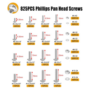 Stainless Steel <b>Screw</b> And Nut <b>Set</b> 1605Pcs Inch Size Round Head Phillips Pan Countersunk For General Use - Product Image 5