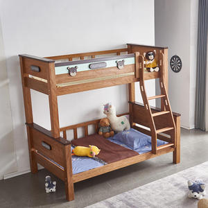 Letto a Castello di Lusso in Legno Massello per Bambini, Design Moderno in Sandalo Rosso, Regolabile ed Ecologico, Confortevole per la Camera da Letto - Product Image 4