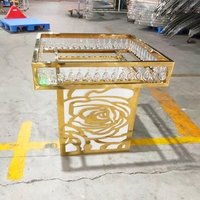 Table à manger de luxe avec cadre doré, fabrication directe d'usine, acier inoxydable, mobilier pour mariage, banquet, hôtel