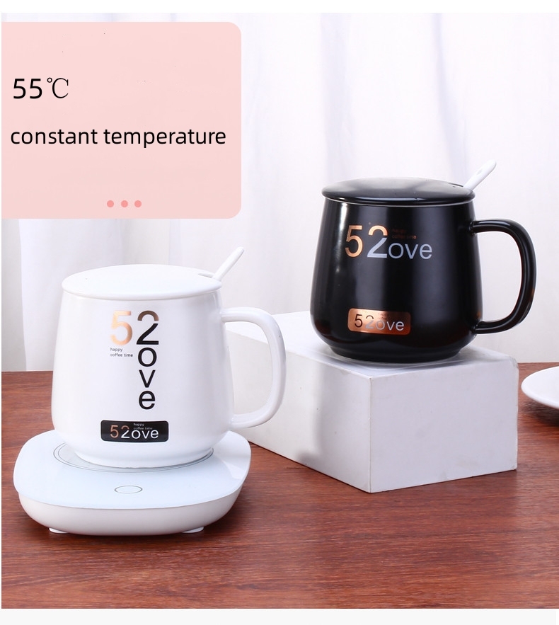 USB Coffee Mug Warmer - Portable Tempered Glass Desk Warmer With Constant Temperature For Office & Home
