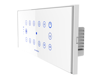 Système de maison intelligente Fox Domotics, interrupteurs muraux tactiles 6 touches, finition verre, Wi-Fi, noir et blanc, fonction variateur, indice de protection IP40