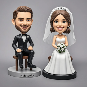 Stijlvolle Faux Hars Bruidspaar Beelden-Ideaal Voor Huwelijksdecoraties En Gunsten - Product Image 5