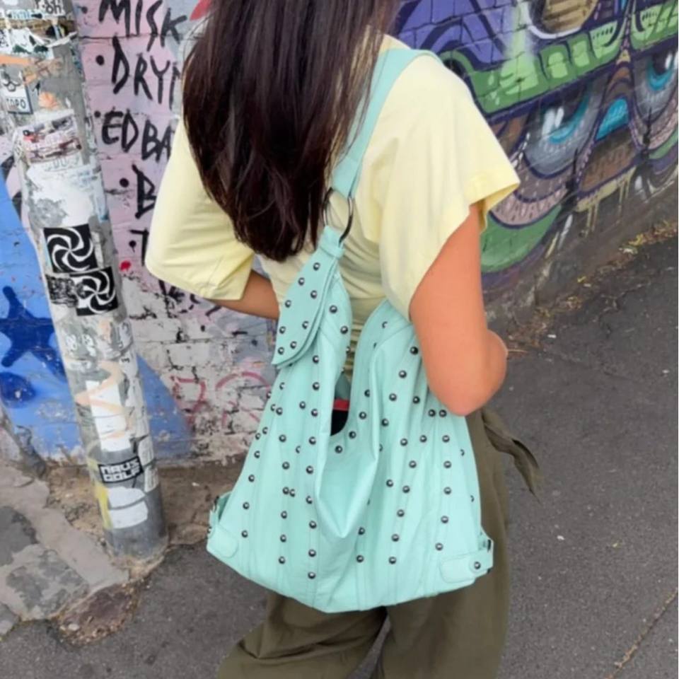 Rivet Pattern Types Sophisticated Trendy PU Rivet Decorated Shoulder Bag 2026 New Large ...