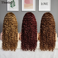 Perruque en cheveux vierges bruts bouclés birmans, alignement des cuticules, sans colle, avec dentelle frontale transparente, 100 % cheveux humains, vente en gros
